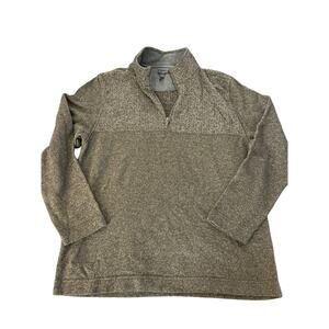 Van Heusen Flex Brown Quarter Zip Pullover Sweater Men's Size XL